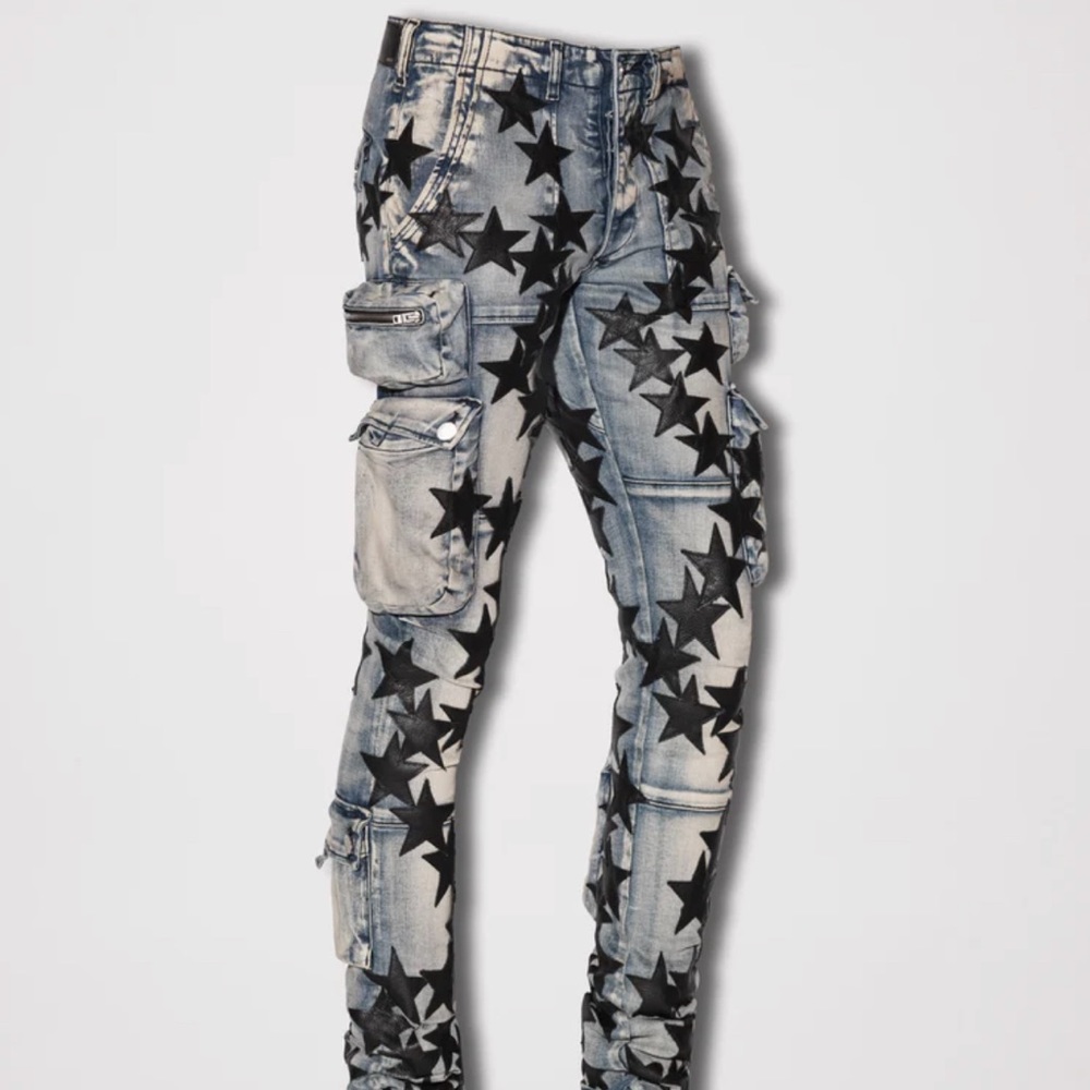 Amiri X Chemist Leather Stars tactical jeans PRICE LOWERED!